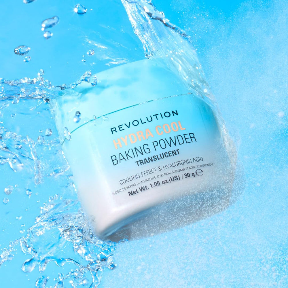 Revolution Beauty London powder on vanity styled scene suggesting daily use and hydration-supporting routine
