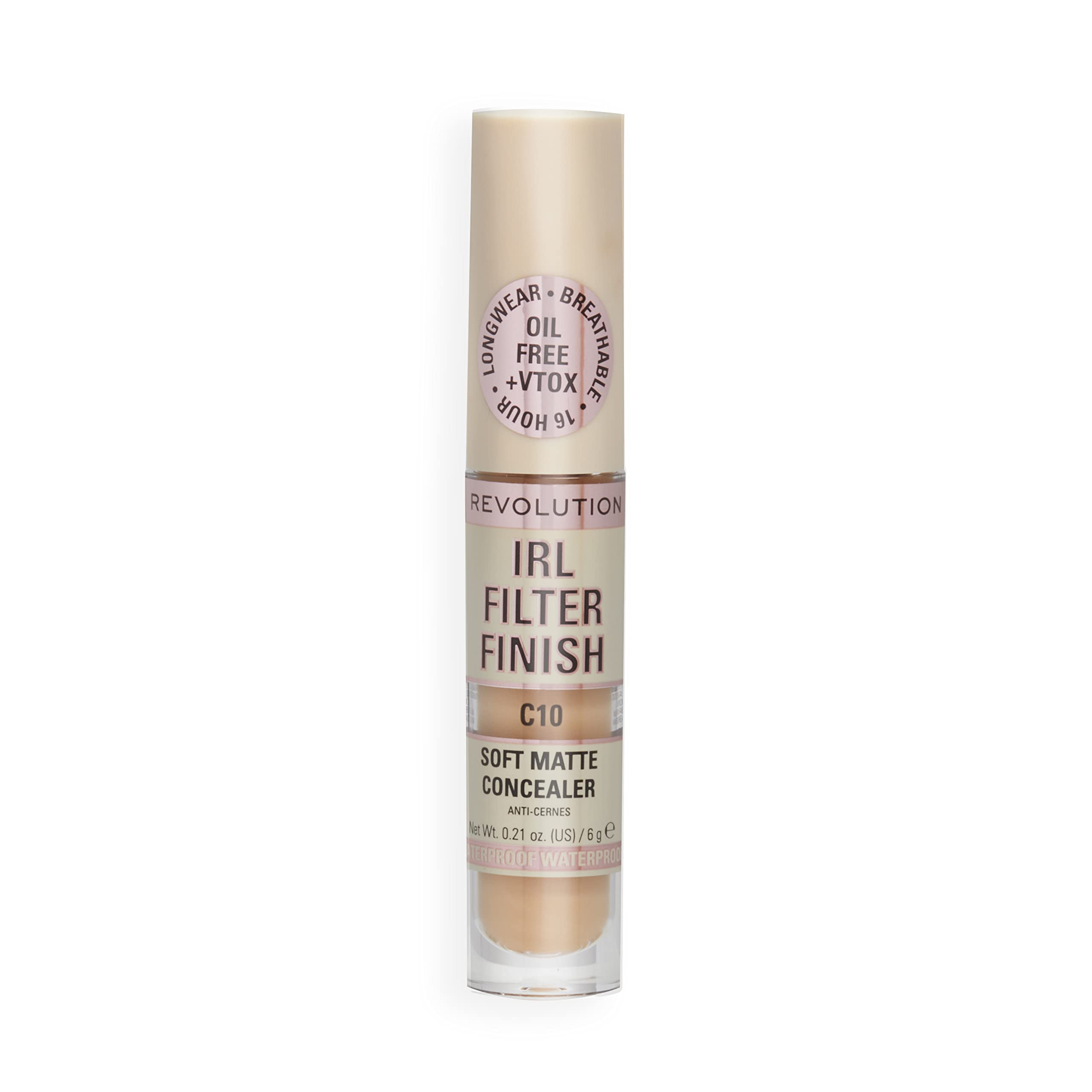 Revolution ingredient label highlighting hyaluronic acid and VTOX smoothing benefit