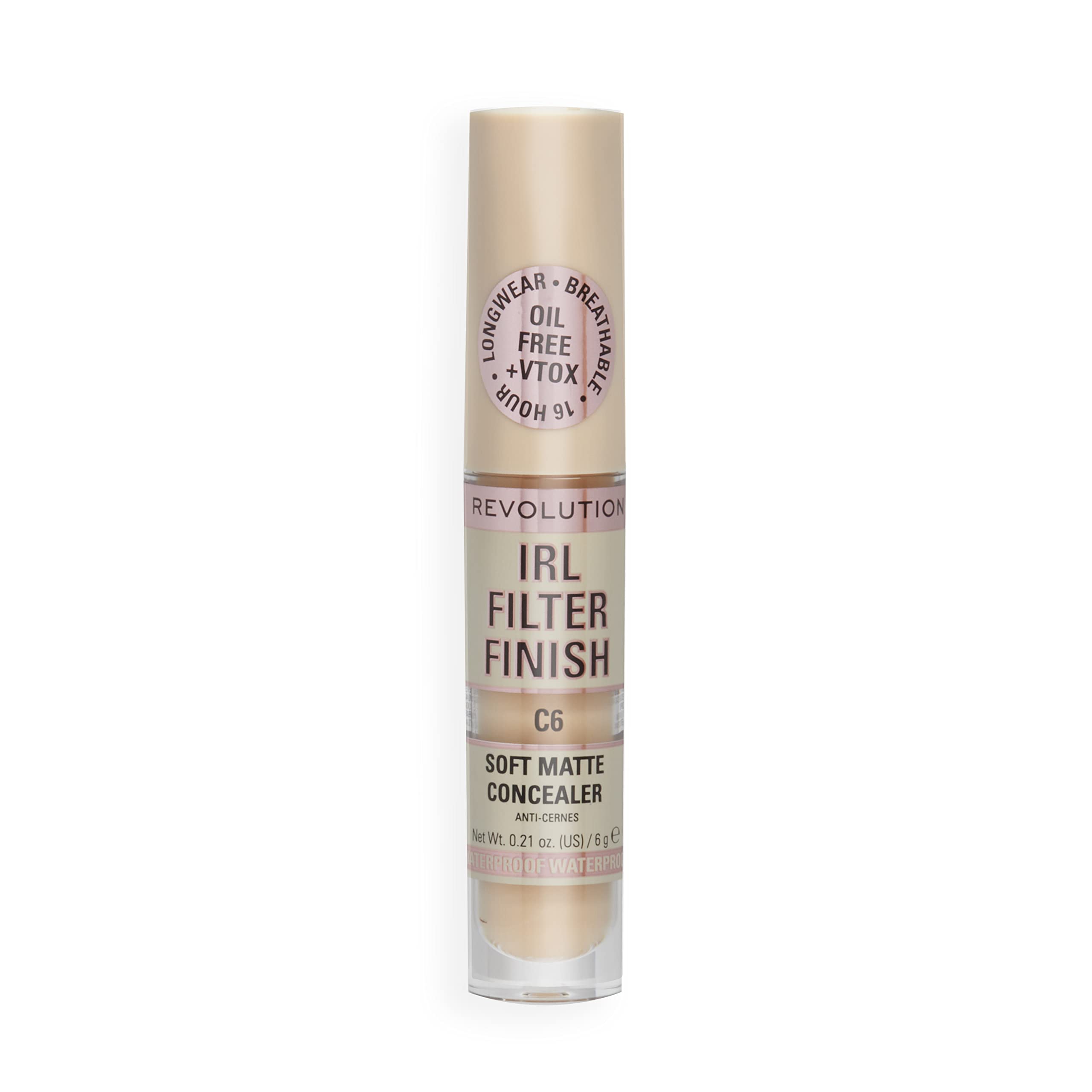 Revolution concealer worn in daytime-to-evening look for long wear