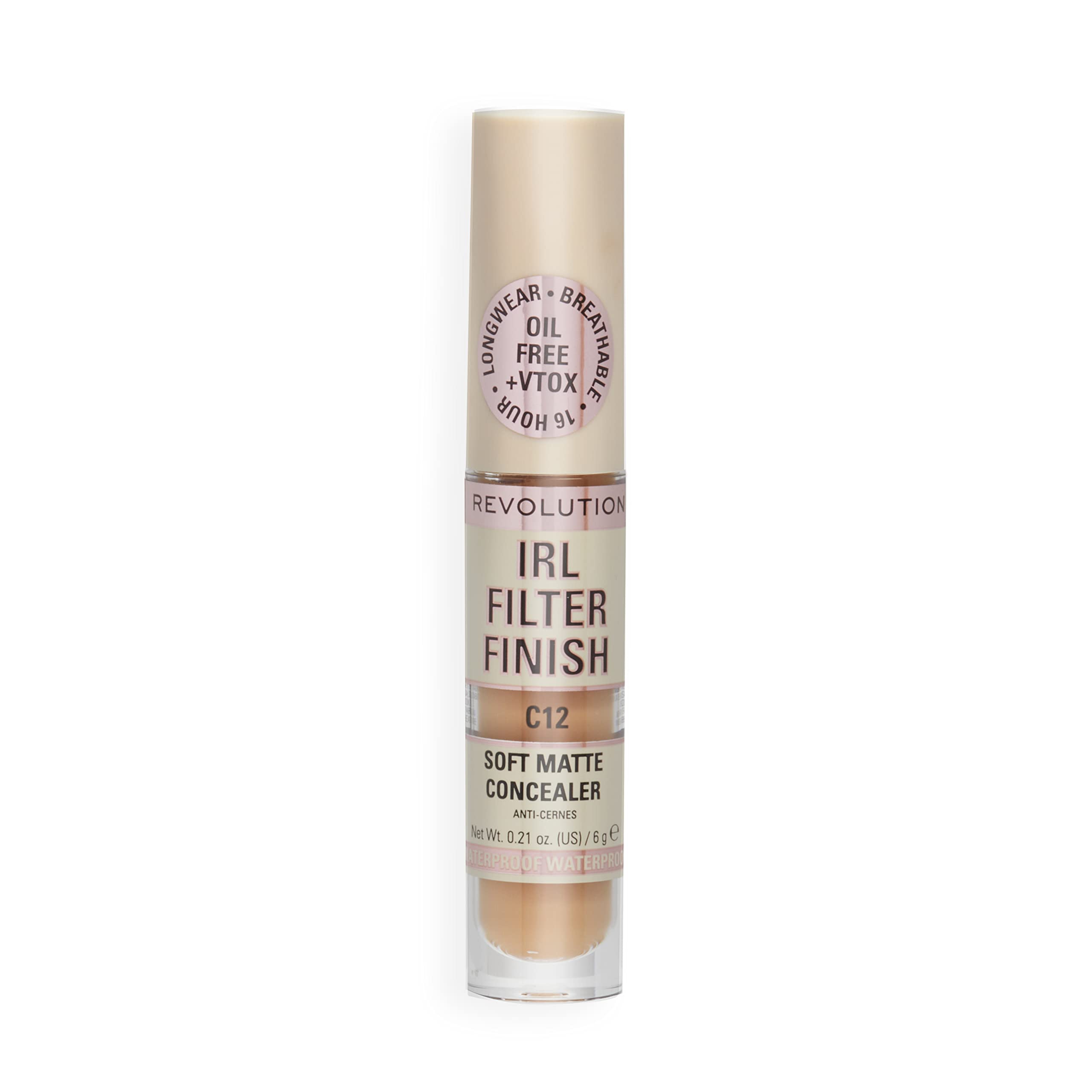 Revolution Beauty London concealer placed on a vanity to show daily use