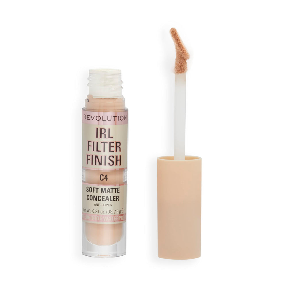 Revolution Beauty London front tube shot showing shade C4 and lasting coverage