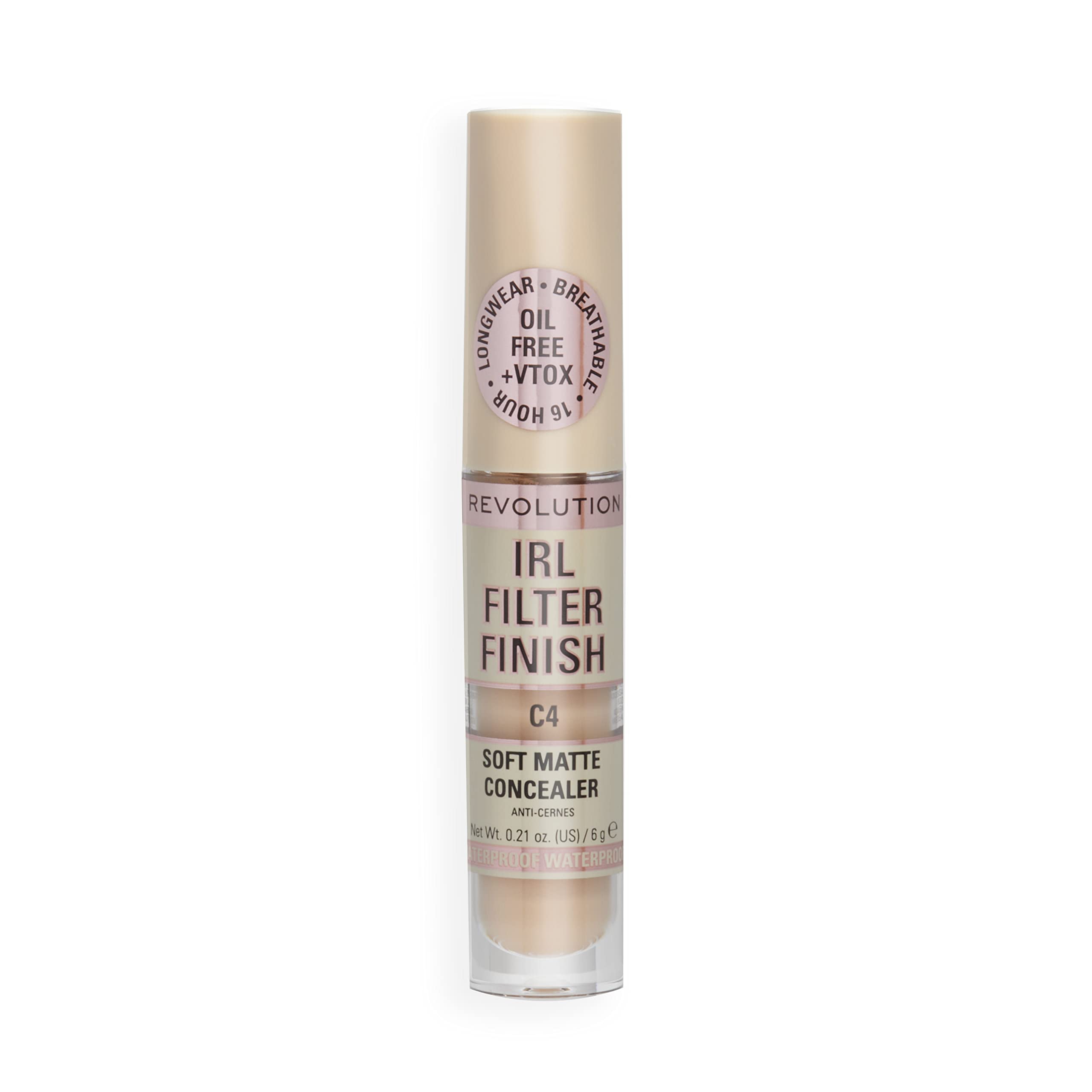 Revolution Beauty London concealer inside makeup bag for travel-friendly convenience