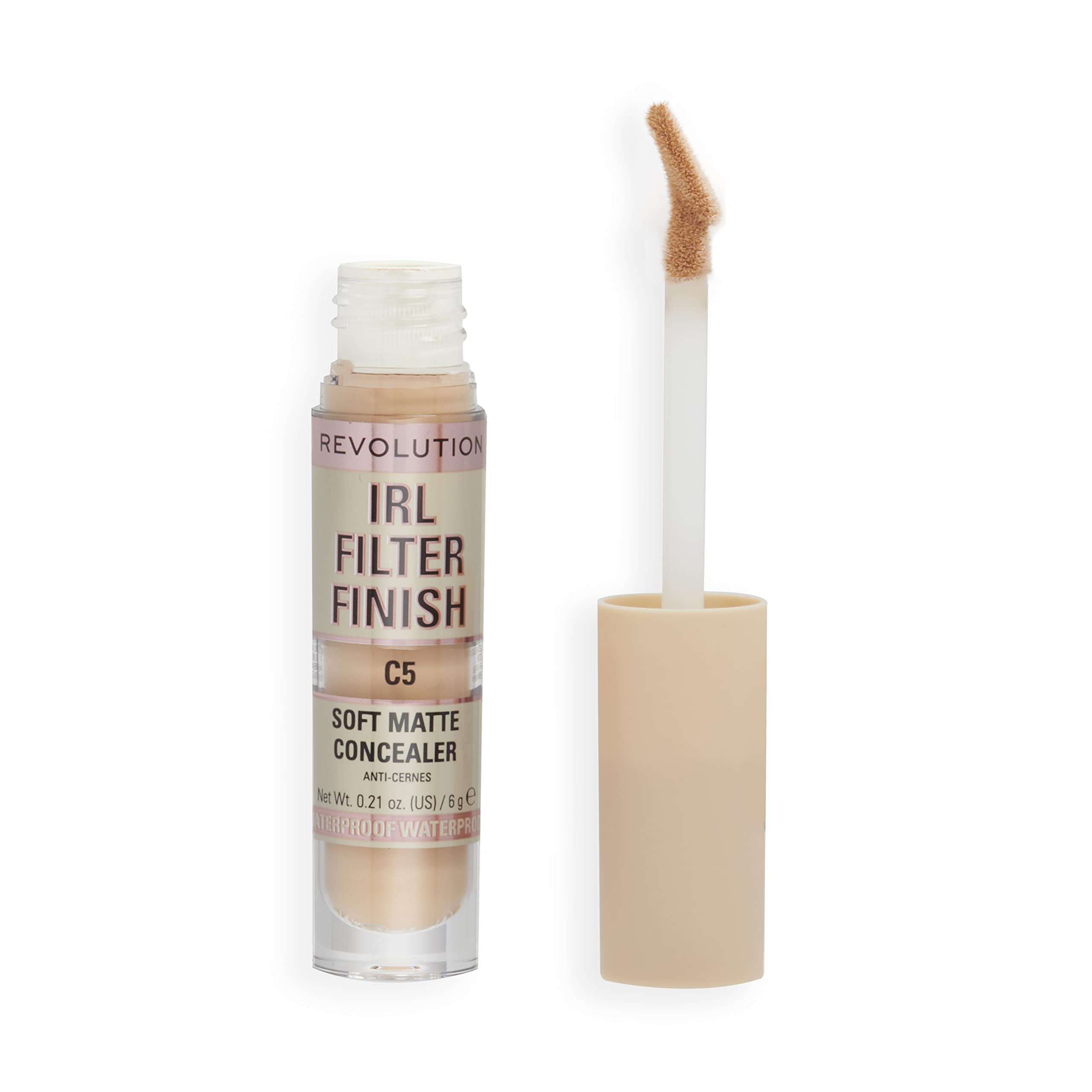 Revolution Beauty London concealer front packaging showing product and shade