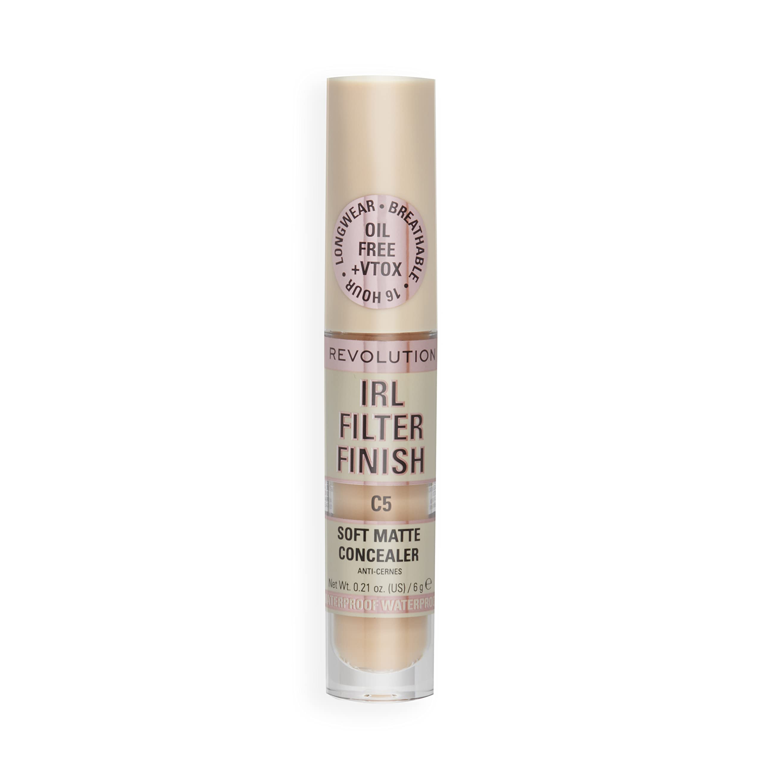 Revolution Beauty London concealer inside makeup bag for long-lasting daily wear
