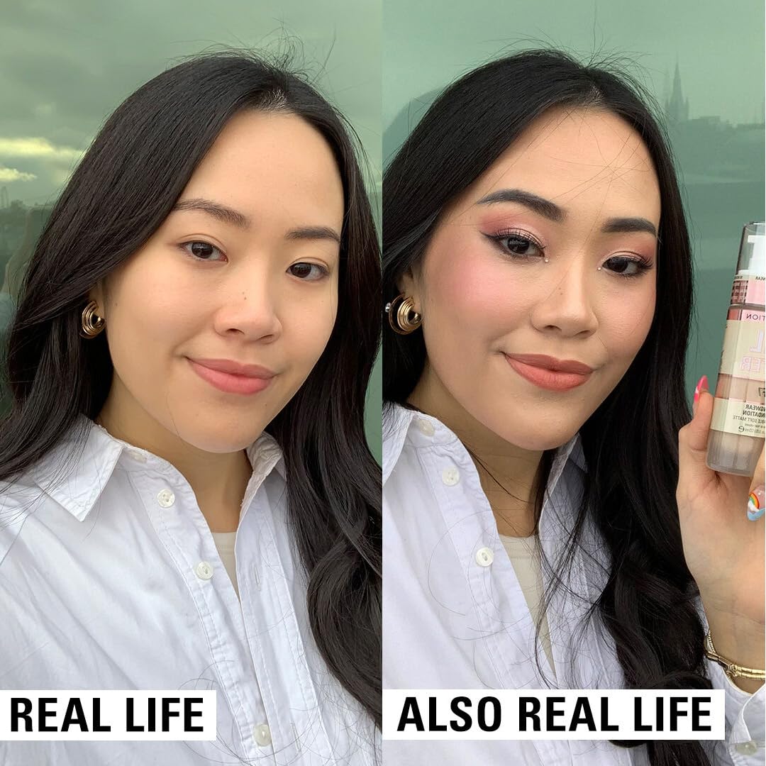 Revolution Beauty London swatch texture on skin illustrating blendability and natural matte benefit