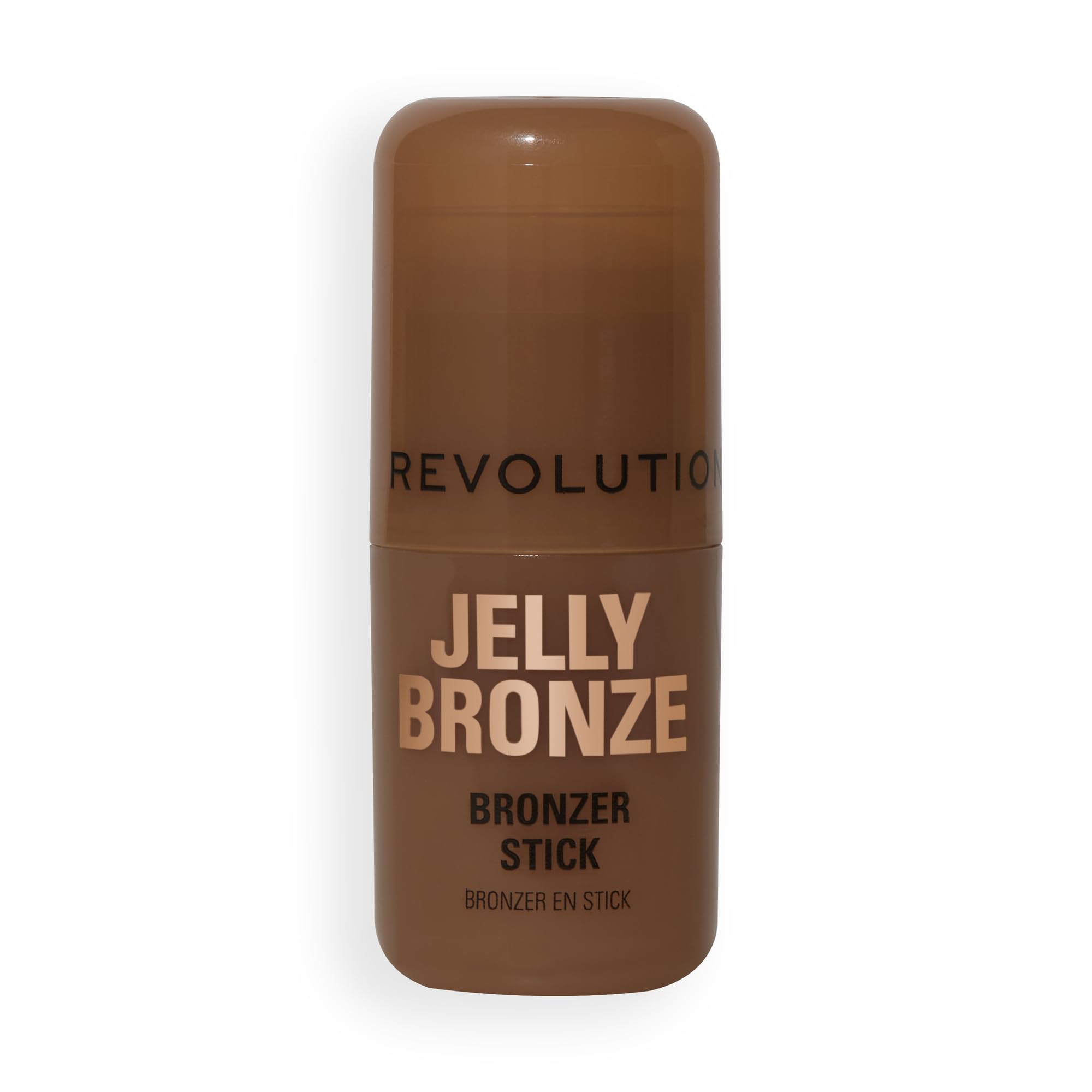 Revolution bronzer beside bag and mirror for on-the-go touch-ups convenience benefit