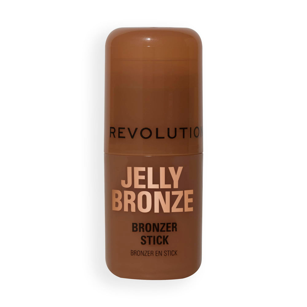 Revolution bronzer beside bag and mirror for on-the-go touch-ups convenience benefit