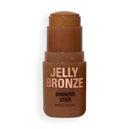 Revolution bronzer front packaging showing Medium Sunset shade and compact stick benefit