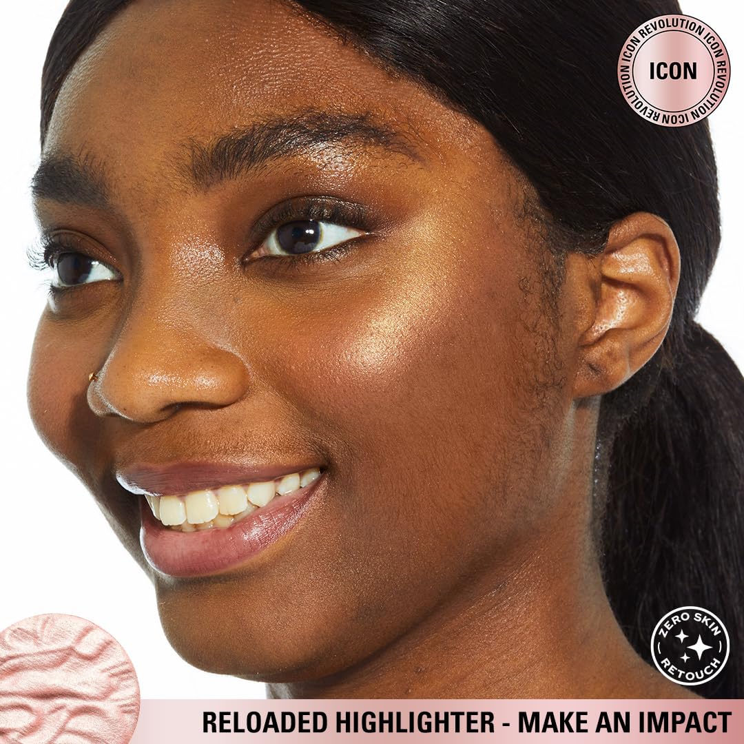 Revolution Beauty London highlighter applied to cheekbone for visible luminous lift