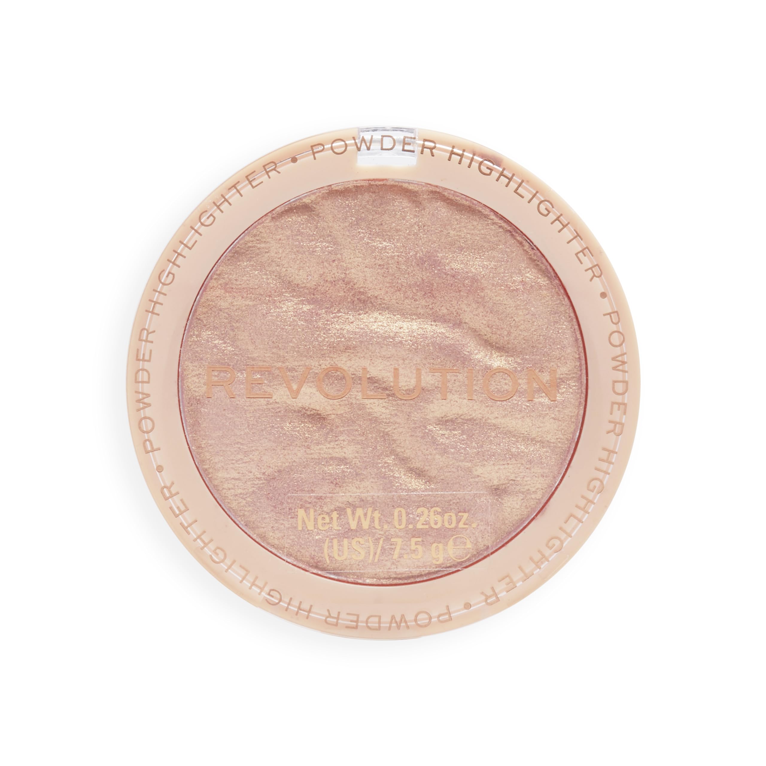 Revolution Beauty London compact beside a coin showing compact size and travel convenience