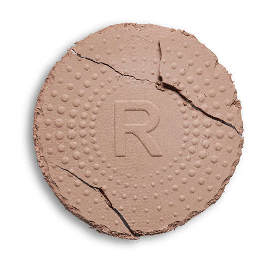 Revolution Mega Bronzer powder close-up texture showing smooth matte finish that blends evenly