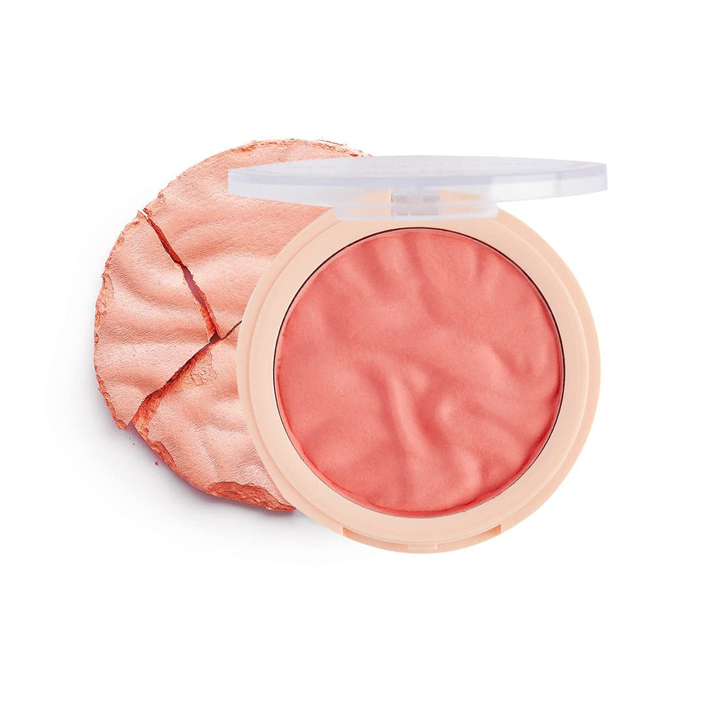 Revolution Beauty London compact front view showing Peach Bliss and portability