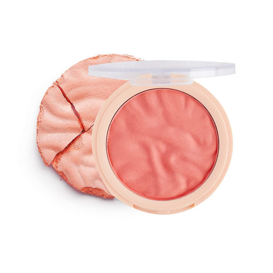 Revolution Beauty London compact front view showing Peach Bliss and portability