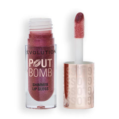 Revolution Pout Bomb front packaging showing berry lustre and high-shine finish