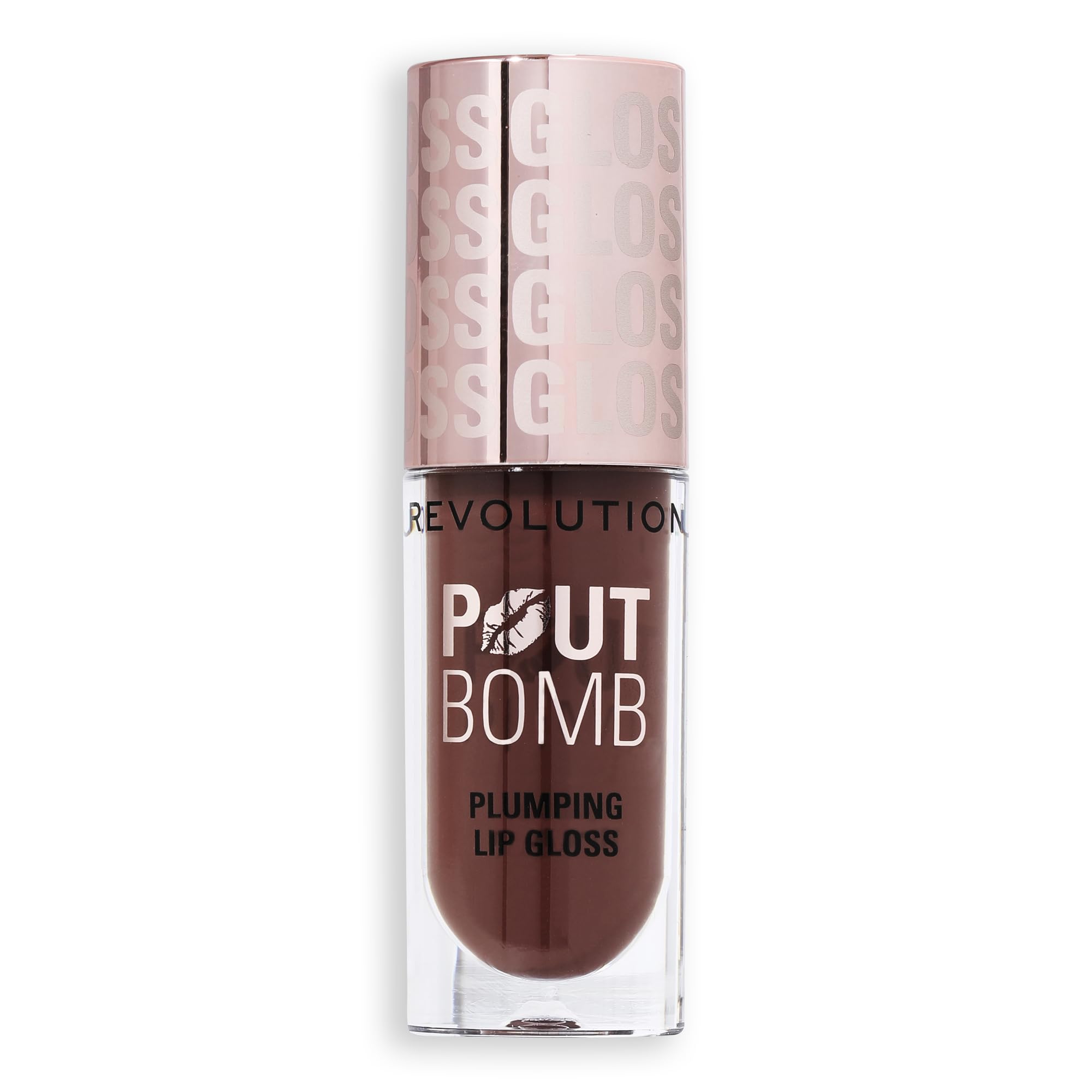 Revolution Pout Bomb lifestyle flatlay pairing gloss with everyday makeup for versatile wear