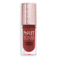 Revolution Pout Bomb styled with vanilla pods conveying sweet scent and wearable shine