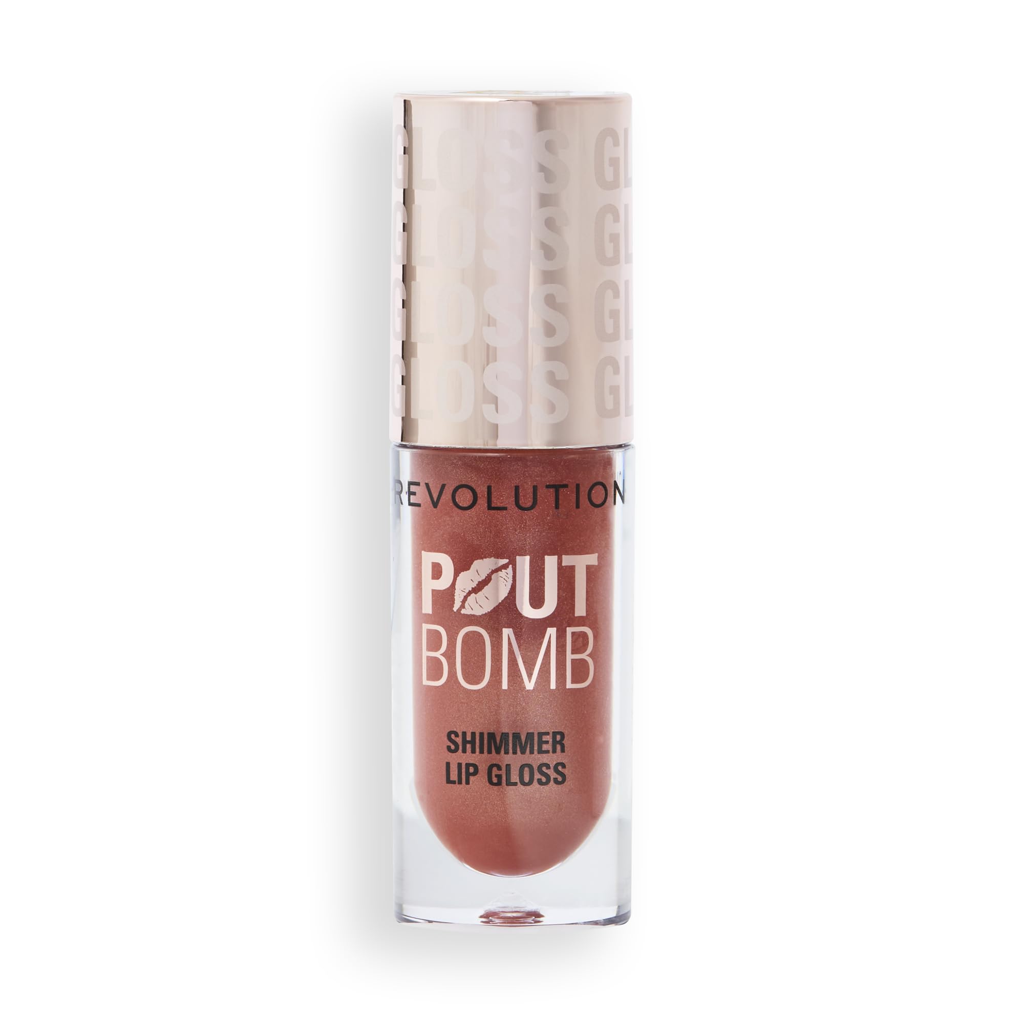 Revolution Skincare London model wearing gloss demonstrating nude glow and radiant, conditioned lips benefit