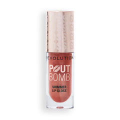 Revolution Skincare London model wearing gloss demonstrating nude glow and radiant, conditioned lips benefit