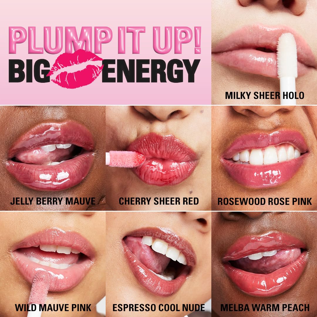 Revolution Pout Bomb applied on lips demonstrating plumping effect