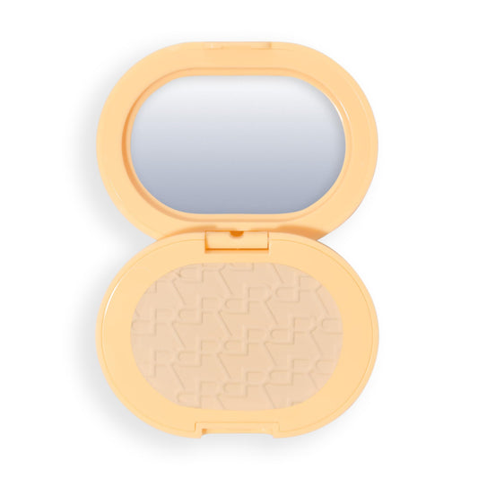 Revolution compact front showing Banana Light shade and portable benefit