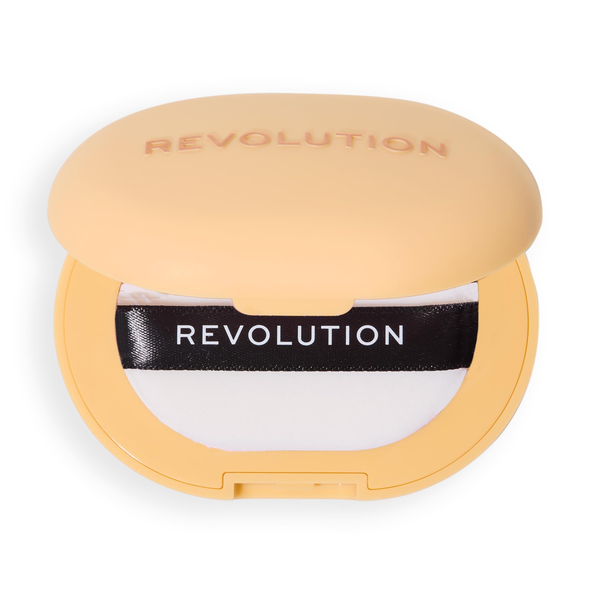 Revolution Skincare London compact inside makeup bag ready for travel and touch-ups