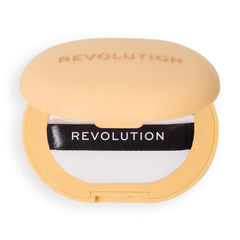 Revolution Skincare London compact inside makeup bag ready for travel and touch-ups
