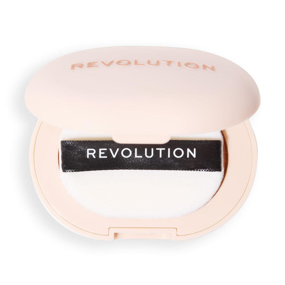 Revolution Skincare London powder on a makeup desk for everyday styling inspiration