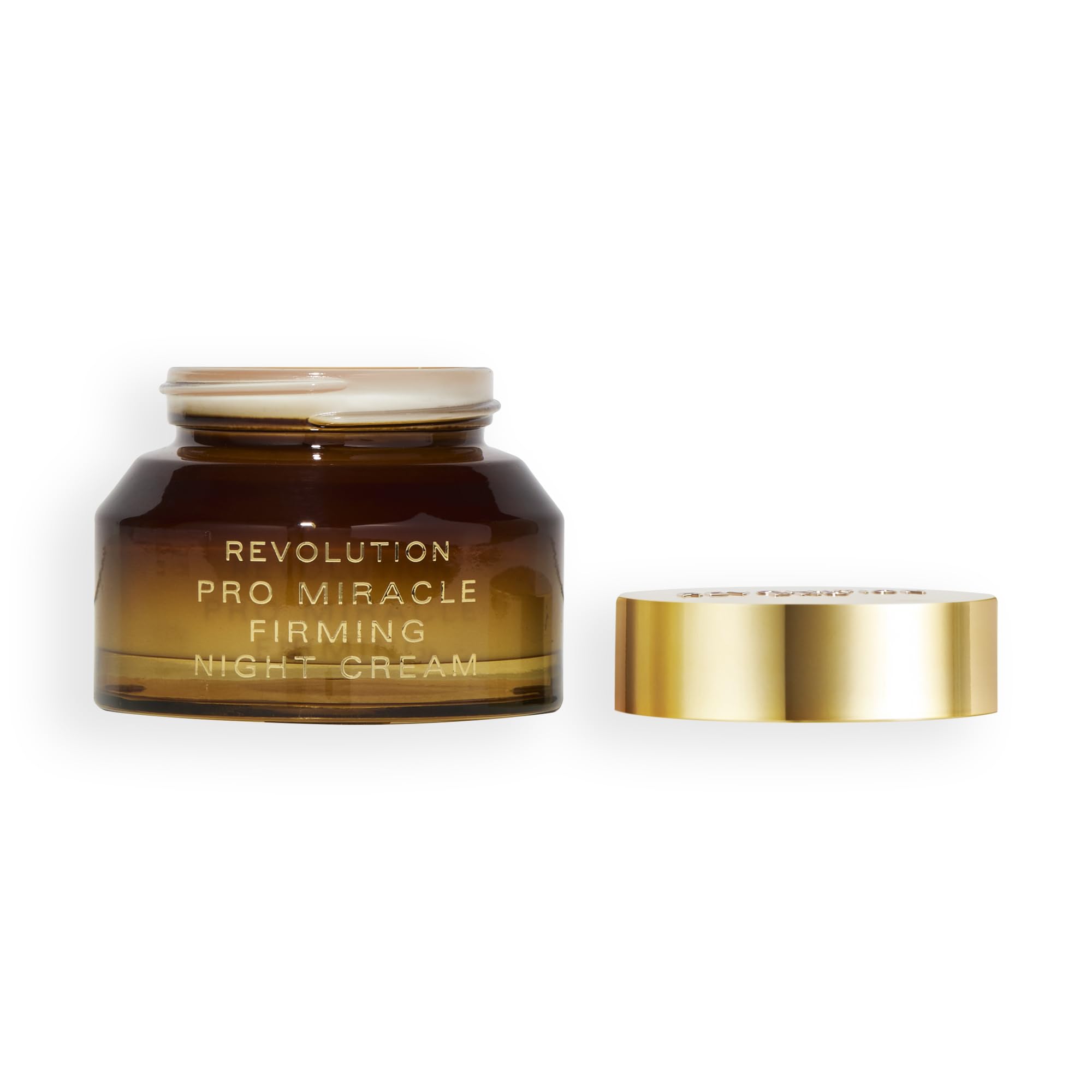 Revolution Beauty London jar on bathroom shelf in nighttime routine setting