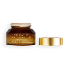 Revolution Beauty London jar on bathroom shelf in nighttime routine setting