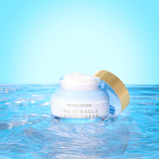 Revolution Pro Miracle Water Cream texture swipe on skin showing lightweight hydration