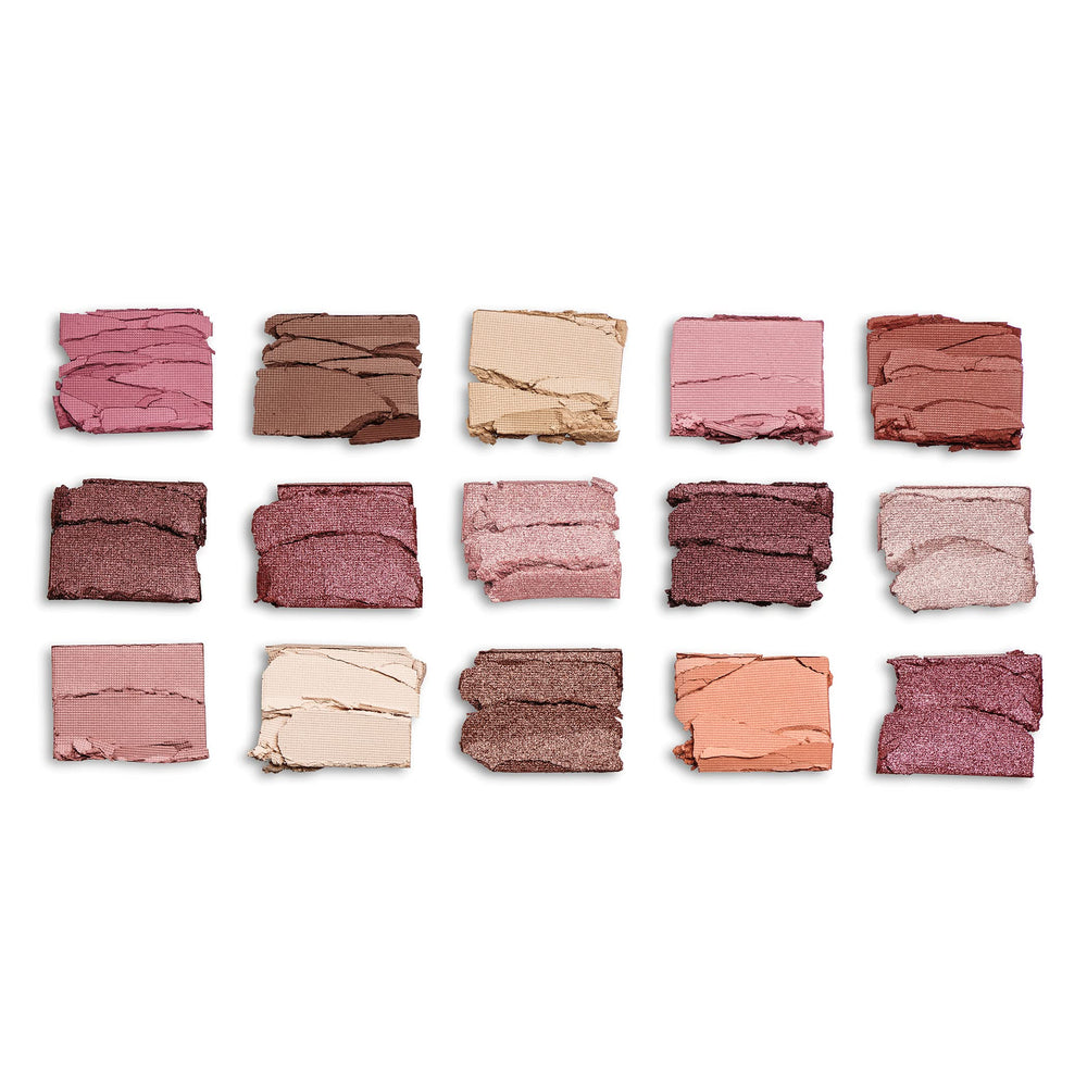 Revolution Beauty London close-up of pans showing shimmer texture and rich pigment for bold color