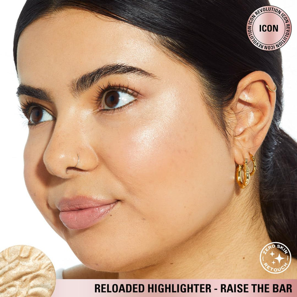 Revolution Beauty London compact held in hand demonstrating travel-friendly size