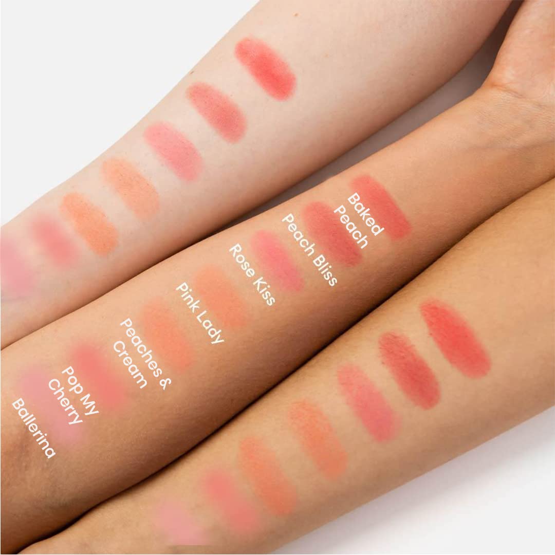 Revolution brush picking up Rose Kiss demonstrating easy blendability