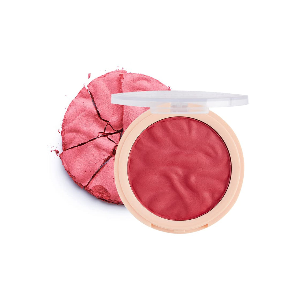 Revolution compact front view showing Rose Kiss and portable design benefit
