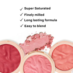 Revolution close-up of blush pan showing rich pigment and smooth finish