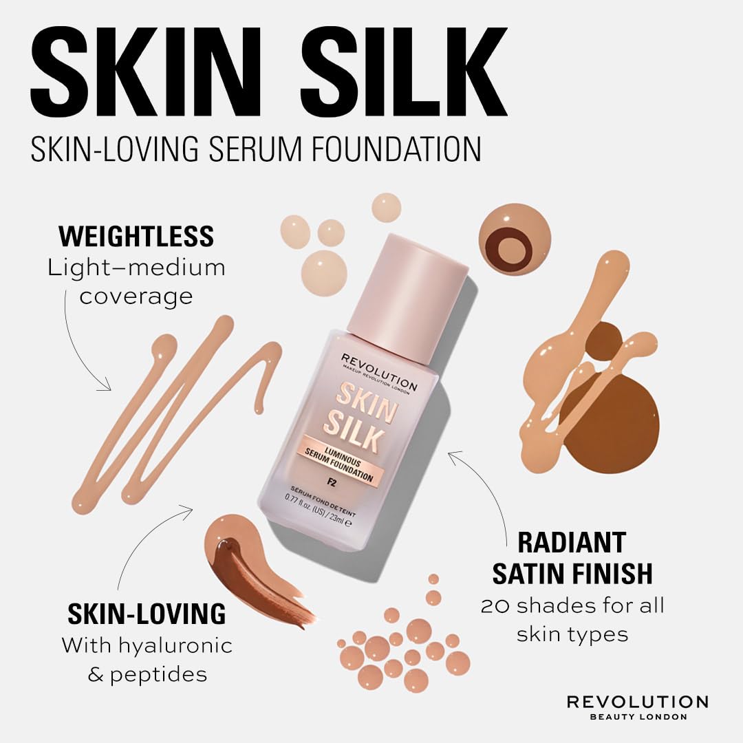Revolution Beauty London foundation being buffed with a brush, smooth natural coverage