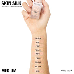 Revolution Beauty London texture swatch on arm, shows blendable hydration and finish