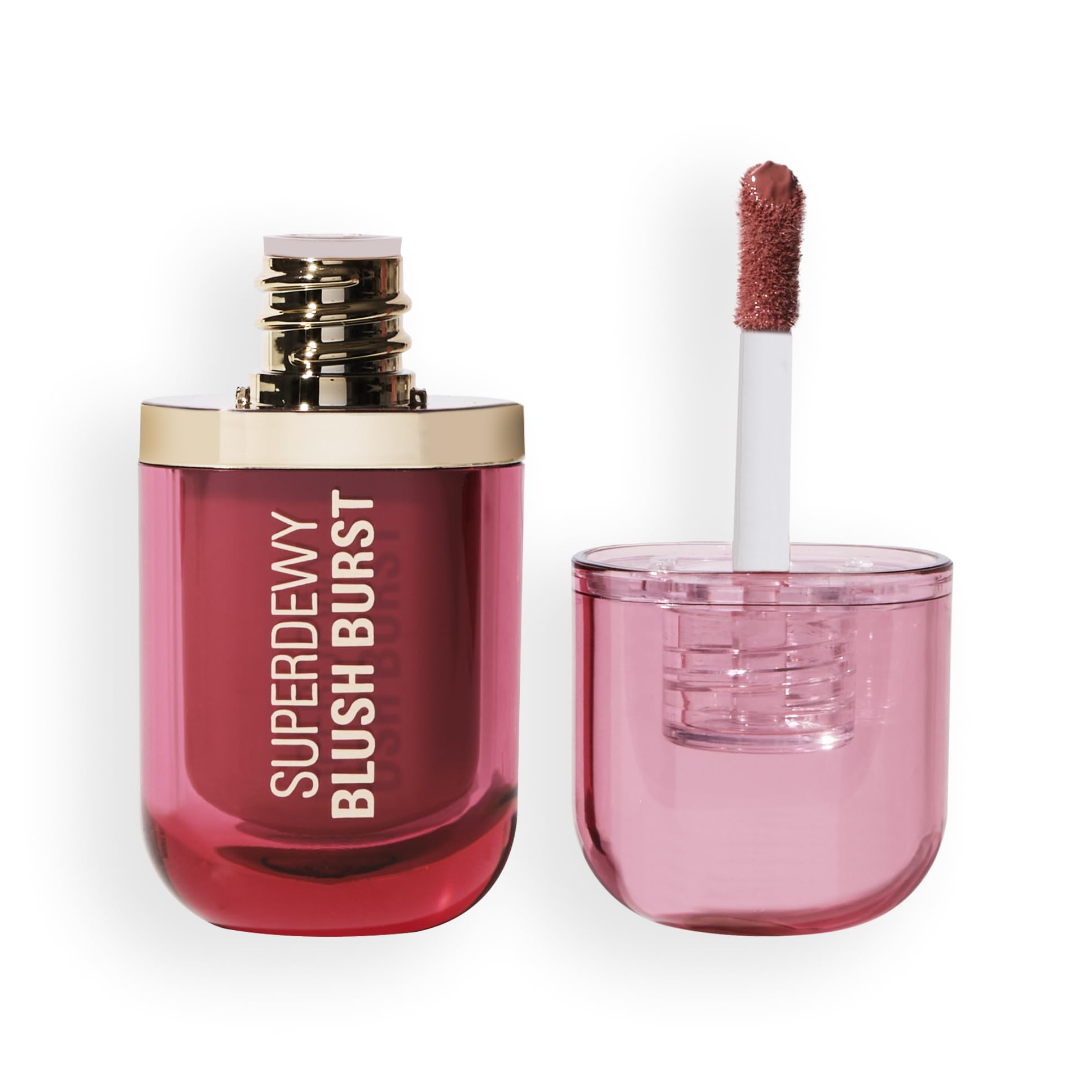 Revolution Skincare London front packaging shot showing rose dusty pink and travel-friendly benefit