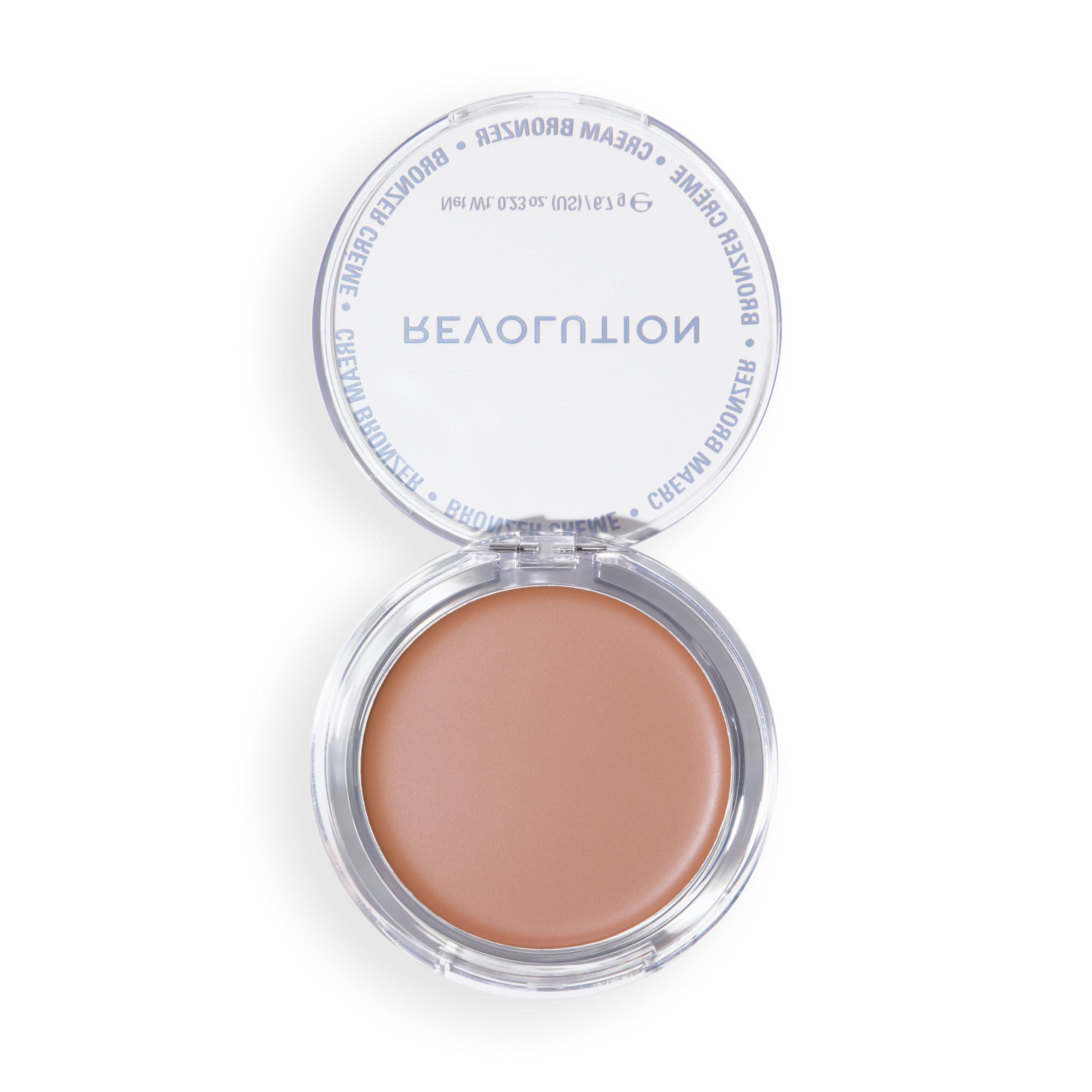 Revolution Beauty London bronzer on vanity with brushes illustrating daily beauty routine