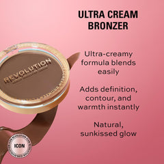Revolution Beauty London creamy swatch on skin showing blendable texture and smooth finish