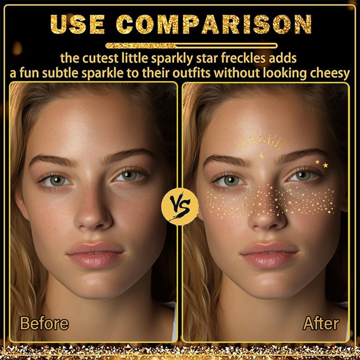 RG ROUGE LX model wearing cheek freckles for a party-ready radiant look