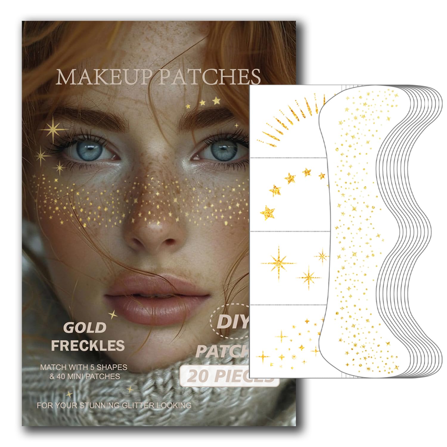RG ROUGE LX front packaging showing 20-piece glitter patch set and contents