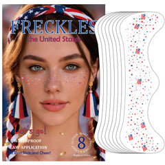 RG ROUGE LX front packaging showing eight patriotic glitter freckle sheets for easy gifting