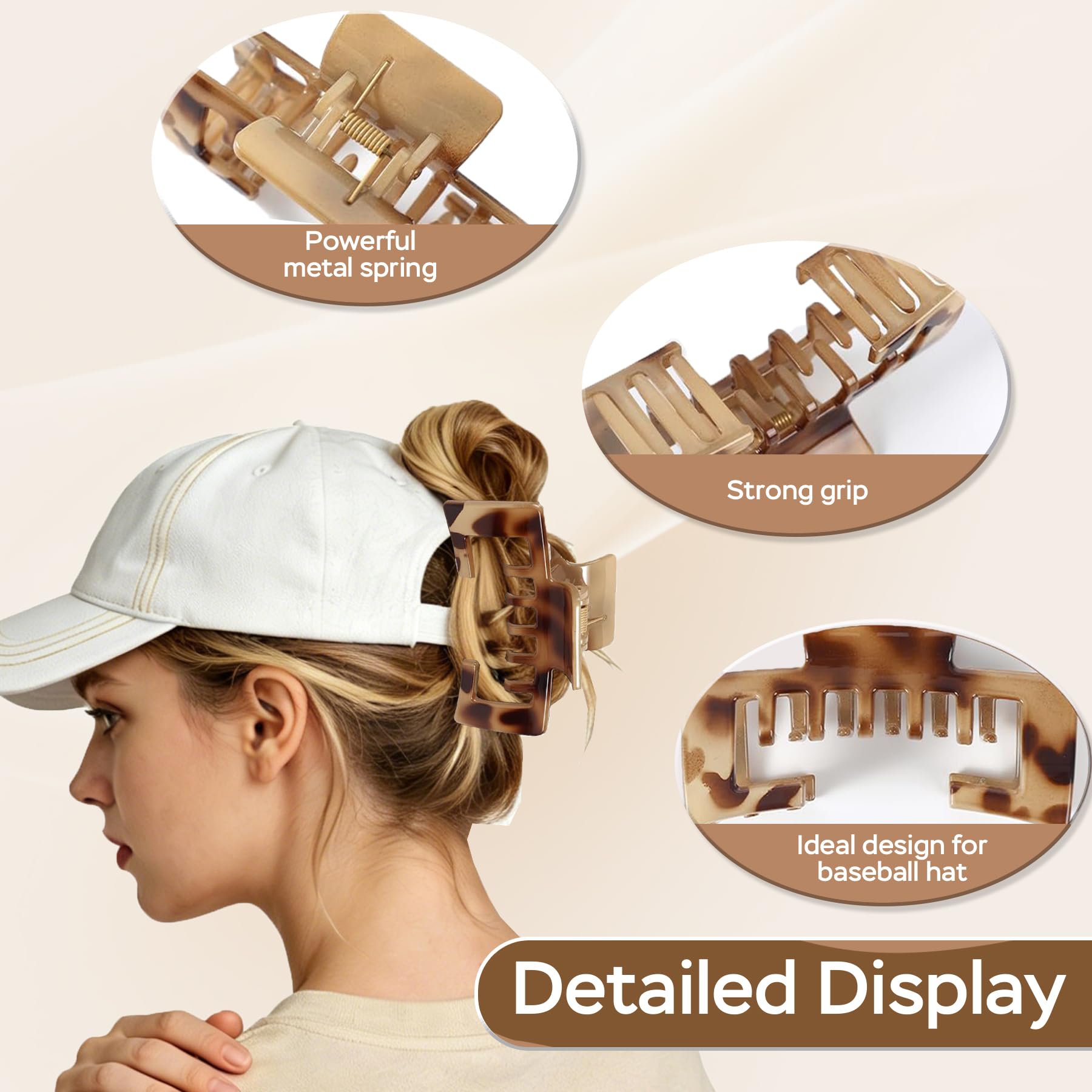 Rhavelune clips attached to a trucker hat ventilation hole demonstrating hat-friendly stability benefit