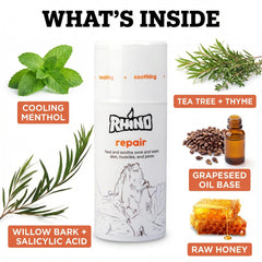 Rhino Skin Solutions being rubbed into rough hands showing fast relief and improved grip