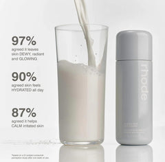 Rhode applied on skin with glazed finish showing luminous, healthy-looking benefit