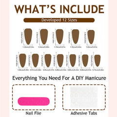 rhspayh jelly glue stickers, nail file and wooden stick displayed for easy application