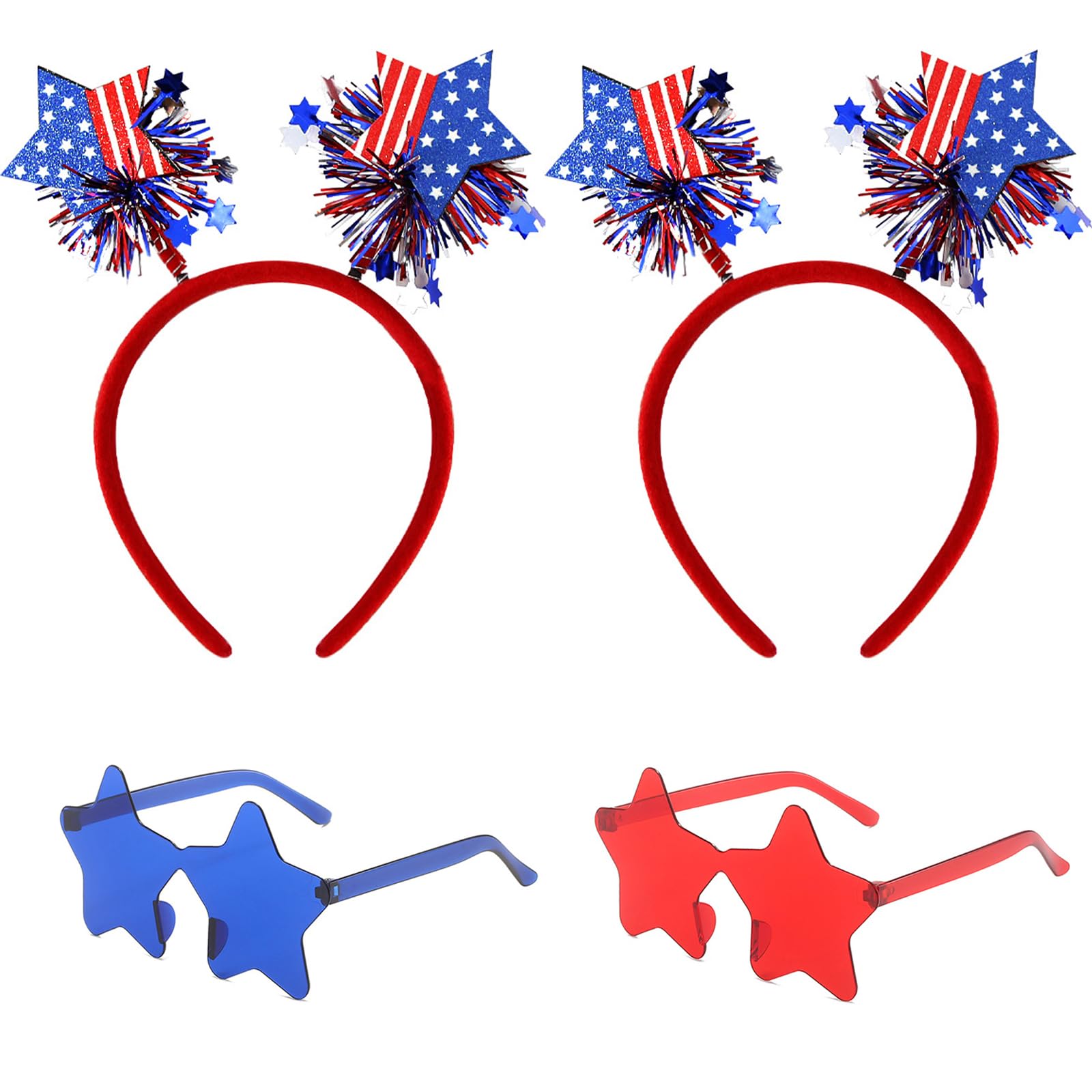 Ricawa front packaging view showing complete patriotic accessory set and festive appeal