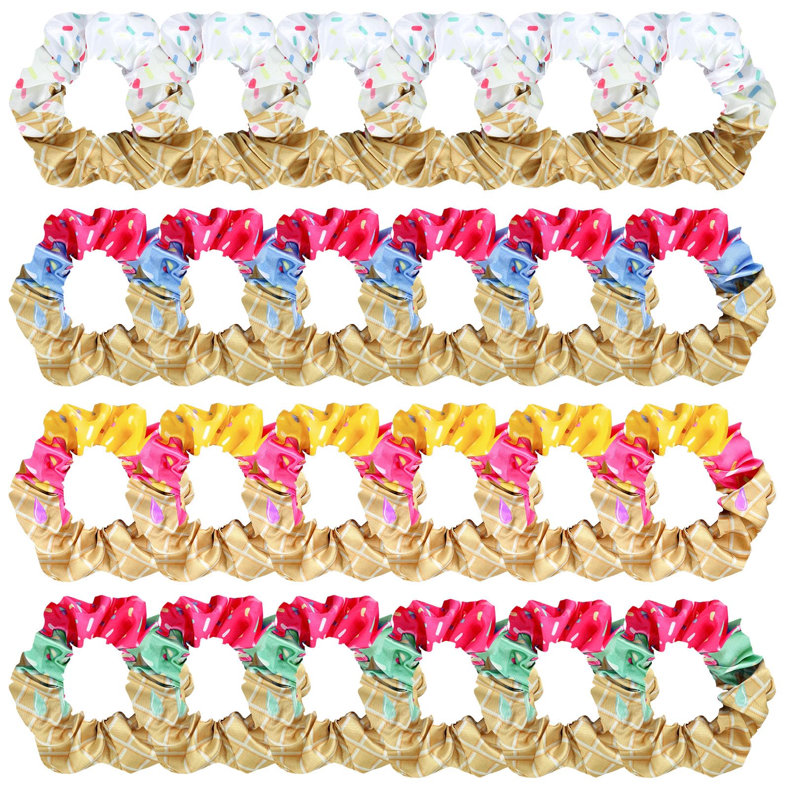 Riceshoot front pack showing 24 colorful scrunchies and quantity benefit