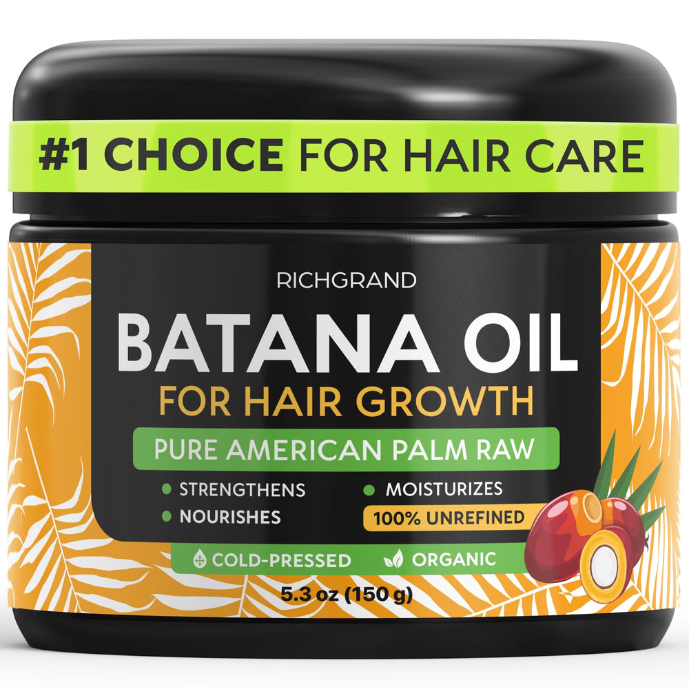 RICHGRAND jar front view showing raw Batana butter for versatile hydration